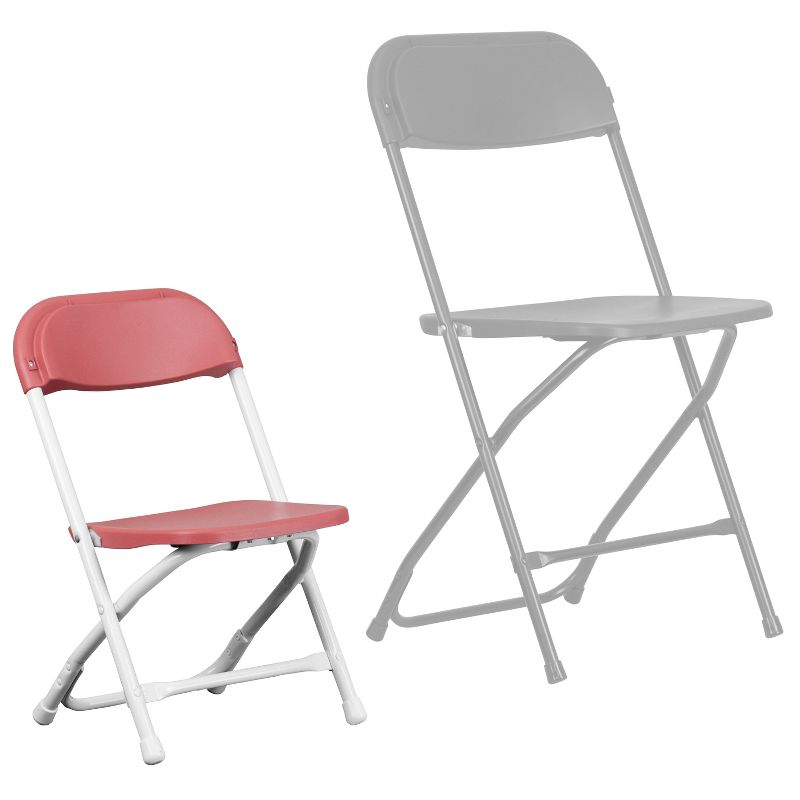 Emma and Oliver 2 Pack Kids Plastic Folding Chair Daycare Home School Furniture, 4 of 8