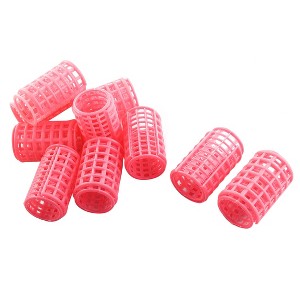 Unique Bargains Hair Styling Natural Hair Roller 6.8 x 4.2cm/ 2.7 x 1.7 Inch Pink 10 Pcs - 1 of 4