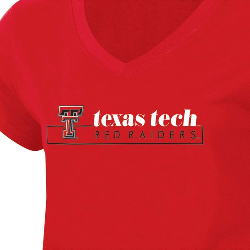 NCAA Texas Tech Red Raiders Women&#39;s V-Neck T-Shirt, 3 of 4