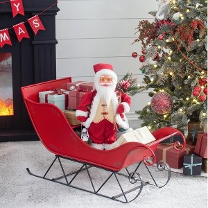 KWPZQEB Christmas Decorations Christmas - Metal Sleigh Decor, Distressed Festive Holiday Centerpiece for Home Office Party Decor - 1 of 4