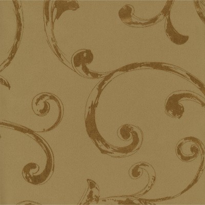 Gold Polyester Blackout Curtain Panel with Scallop Tassel Trim