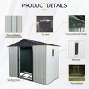 Syemin Storage Sheds 8ft x 4ft Outdoor Metal Storage Shed with Window and Metal Foundation for Backyard, Patio, Lawn, Black, 89"*47"*74.75" - 4 of 4
