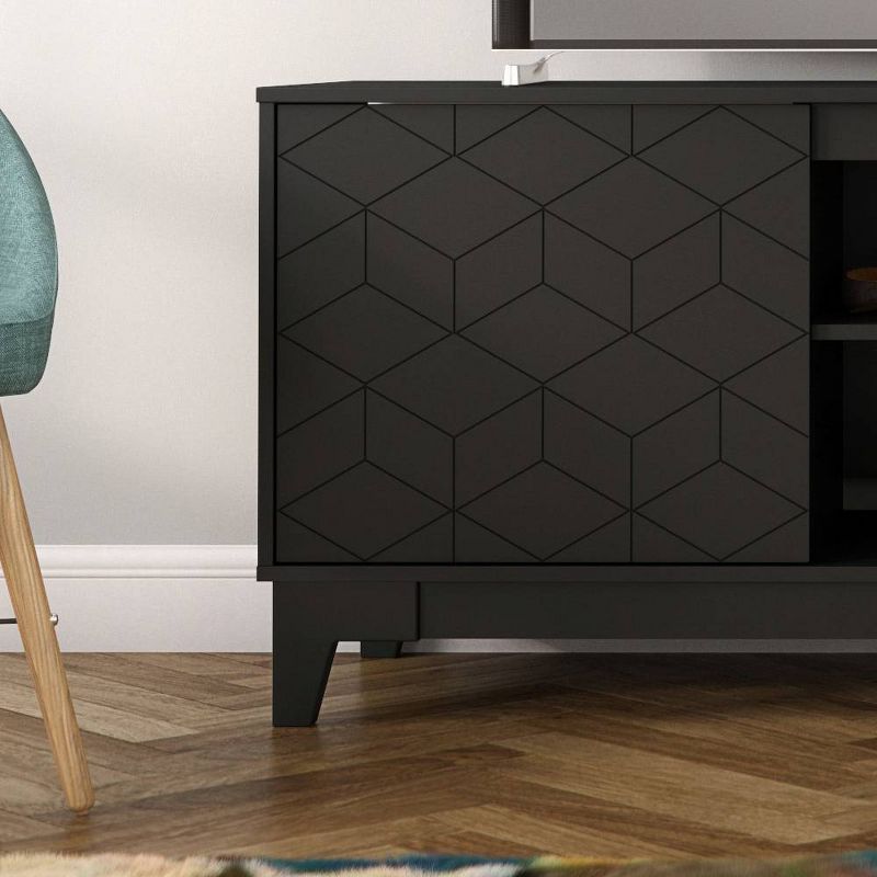 Hexagon TV Stand for TVs up to 72&#34; Black - Nexera, 4 of 8