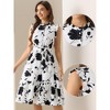 INSPIRE CHIC Women's Floral Sleeveless Ruffle Neck Half Placket Elastic Waist Midi Dress - image 2 of 4