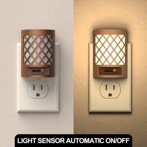 YANSUN 4-Pack 1W Plug-in Light-Controlled Night Light, Retro Dimming, 3000K Warm Light, U.S. Two-Prong Plug - 1 of 4