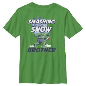 Boy's Marvel Christmas Hulk Brother Snow T-Shirt - 1 of 3