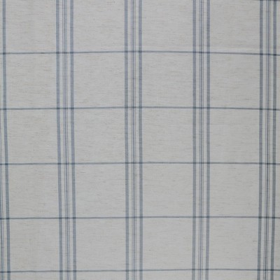 Blue Plaid Linen Blend Light-Filtering Rod Pocket Curtain Panel 54" x 84"