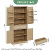 70inch Tall Kitchen Pantry Cabine, Rattan Doors Freestanding Cupboard Storage Cabinet - 2 of 4