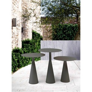 HomeStock Ireland Indoor/Outdoor Large Side Table, Grey Aluminum with Powder-Coated Finish - 1 of 4