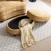 Oval Storage Ottoman with Removable Tray, Multifunctional Chenille Upholstered Storage Coffee Table - ModernLuxe - 2 of 4