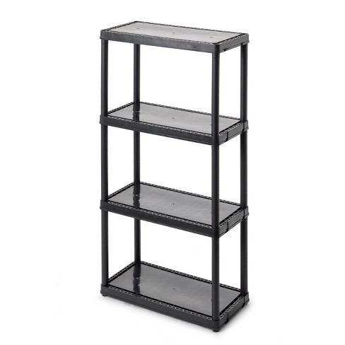 Gracious Living 4 Shelf Knect-A-Shelf Ventilated Light Duty Storage Unit, Black