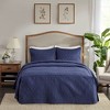 PAGED Queen Bedspread Set Split Corner Pleated Quilted 3 Piece Bedding Sets, Bed in a Bag with 1 Bedspread and 2 Pillowcases for Bedroom - 2 of 4