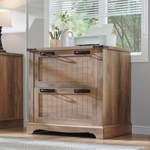 SinCiDo Farmhouse 2 Drawer File Cabinet, 30" Office Storage Cabinet w/Hanging Folders Holds A4 Letter Legal Files Size - 1 of 4