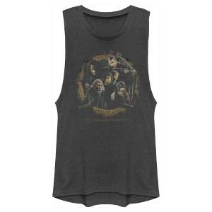 Juniors Womens Lord of the Rings Fellowship of the Ring Distressed Character Circle Festival Muscle Tee - 1 of 4