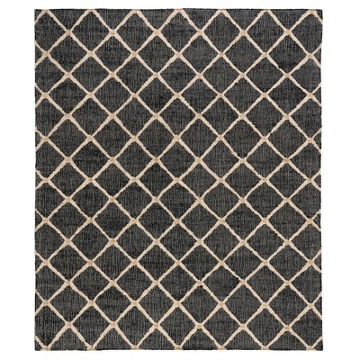 Kali Black Diamond Handwoven Cotton-Synthetic Rug 24''x36''