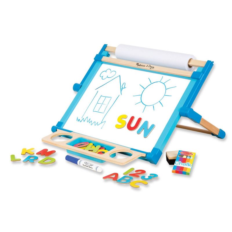 Melissa &#38; Doug Double-Sided Magnetic Tabletop Art Easel - Dry-Erase Board and Chalkboard, 1 of 13