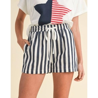 Women's Stripe Twill Denim Short - AnnieWear