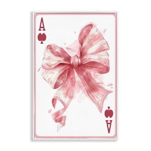 Stupell Industries Pastel Bow Playing Card Black Framed Giclee Art - 1 of 4