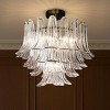 ALOADECOR W24 in 4-Light Vintage Mid-Century Modern 4-Tier Clear Art Glass Glam Flush Mount Ceiling Light in Antique Bronze for Living Room - 3 of 4