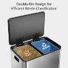 2x8 Gallon Dual Kitchen Trash Can with Soft-Close Lid, Step Garbage Can with Removable Inner Bucket, 60 Liter Stainless Steel Waste Container - 2 of 4