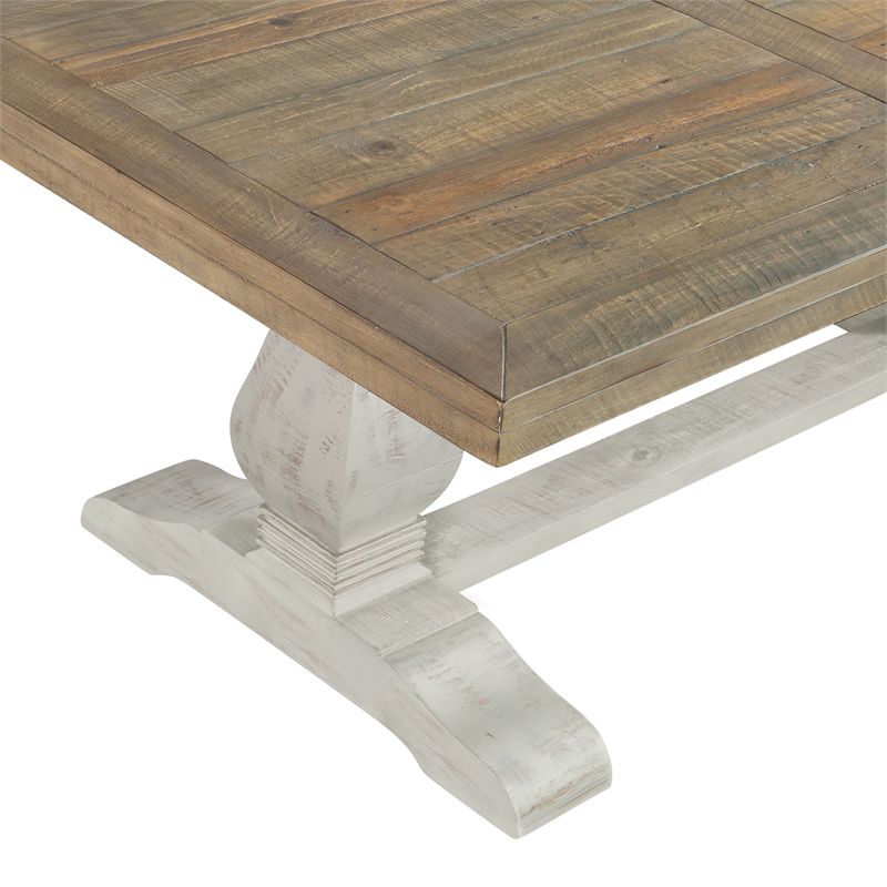 Napa Solid Wood Coffee Table White Stain and Natural Brown - Martin Svensson Home, 3 of 7