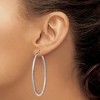Black Bow Jewelry 2mm, Satin, Diamond Cut Sterling Silver Hoops - 50mm (1 7/8 Inch) - 3 of 4