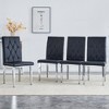 Vynxaria Set of 4 Black Armless Dining Chairs with Vintage Design - 3 of 4