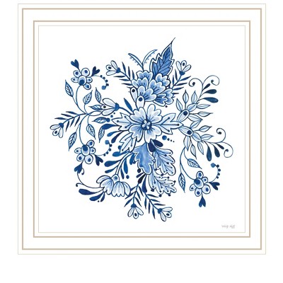 HomeRoots Floral Calligraphy Sketches White Framed Print Wall Art
