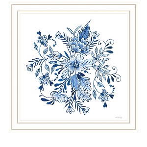 HomeRoots Floral Calligraphy Sketches White Framed Print Wall Art - 1 of 4