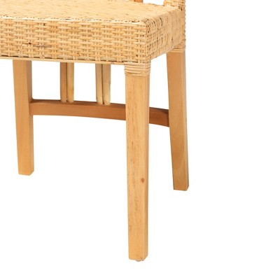 Monaco Brown Mahogany and Cane Dining Chair