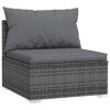 vidaXL 7 Piece Patio Lounge Set with Cushions- Modular Outdoor Sofa Set - Durable Poly Rattan Material - Adjustable Design - Gray and Anthracite - 3 of 4