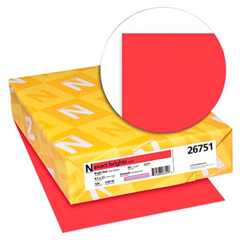 Exact Color Copy Paper, 8-1/2 X 11 Inches, 20 Lb, Bright Red, 500