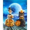 Hachikiko 2-Pack Resin Black Cat & Skeleton on Pumpkin,Halloween Indoor Decor, Fireplace Tabletop Tiered Tray Party Decor - 3 of 4