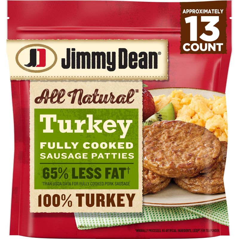 Jimmy Dean Frozen Fully Cooked All-Natural Turkey Patties - 18.3oz, 1 of 7