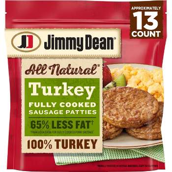 Jimmy Dean Frozen Fully Cooked All-Natural Turkey Patties - 18.3oz