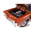 1966 Pontiac GTO Copper Blaze Metallic with Black Vinyl Top 1/18 Diecast Model Car by Auto World - 3 of 4
