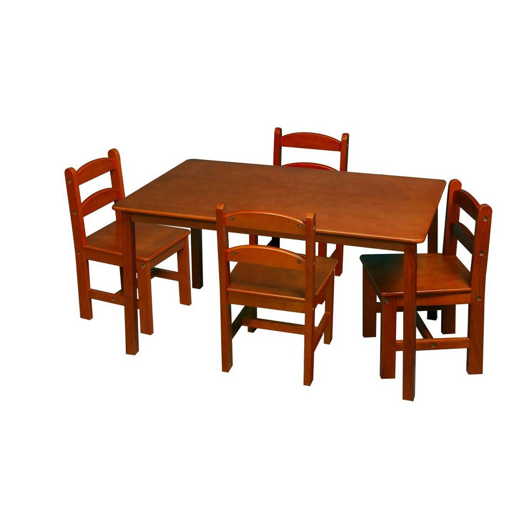 Photos - Other Furniture 5pc Kids' Rectangle Table and Chair Set Honey - Gift Mark