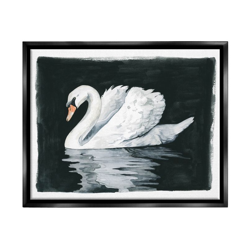 Stupell Industries Beautiful Swan Black ReflectionFloater Canvas Wall Art, 1 of 6