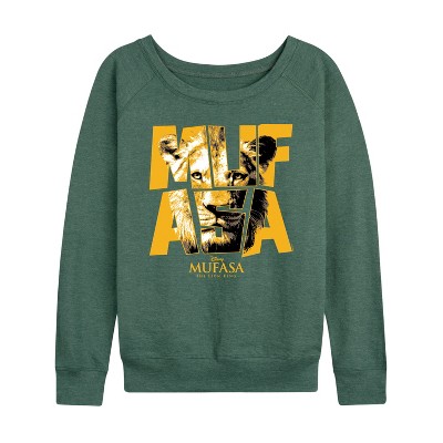 Women's - The Lion King - Logo Lightweight French Terry Wide Neck Long Sleeve Shirt