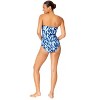 Women's Tie Dye Ikat Twist Front Shirred One Piece Swimsuit - 4 of 4
