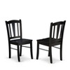 East West Furniture - SHDL3-BLK-W - 3-Pc Modern Dinette Room Set - 2 Wooden Dining Chairs and 1 Dining Table - Black Finish - 2 of 4