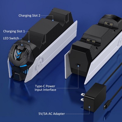 Beboncool PS5 Controller Charger Playstation 5 Dualsense Charging Station Dock with AC Adaptor