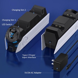 Beboncool PS5 Controller Charger Playstation 5 Dualsense Charging Station Dock with AC Adaptor - 1 of 4