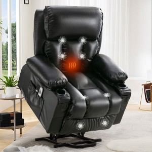 Power Electric massage lift lounge chair, suitable for the elderly, with heating and vibration functions,Fleece leather with USB - 1 of 4