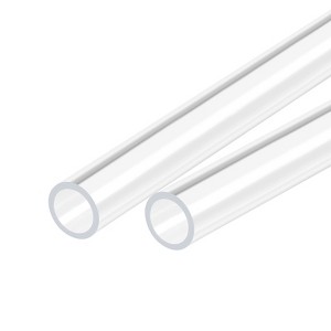 Unique Bargains Lamp Lantern Water Cooling System Acrylic Rigid Round Pipes Clear 2 Pcs 18" - 1 of 4