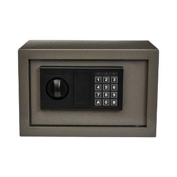 Digital Safe Box - Steel Lock Box with Keypad, 2 Manual Override Keys Protects Money, Jewelry, Passports - For Home or Office by Stalwart (Beige)