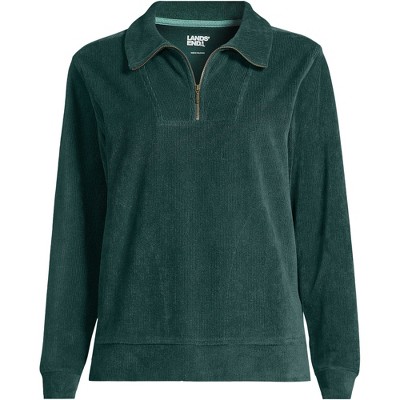 Lands' End Women's Long Sleeve Sport Cord Quarter Zip Pullover