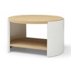 Chic Crate - Luxurious 31" Round Coffee Table with Rustic Wood Design and Storage Shelf - Natural Color and White Accent for Home Furniture - 4 of 4