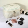 Unique Bargains Makeup Bag Travel Beige Cotton Large Cute Floral Pattern Aesthetic 1 Pc - 4 of 4