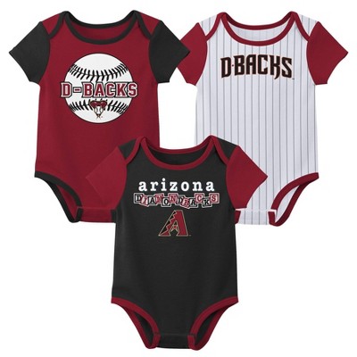 Image of MLB Arizona Diamondbacks Baby Boys' Pinstripe 3pk Bodysuit - 6-9M